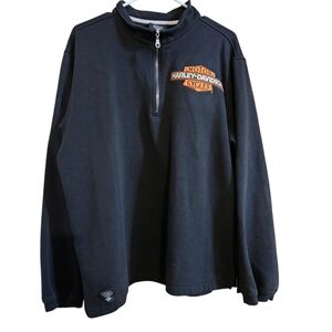 AUTHENTIC HARLEY DAVIDSON MENS 3/4 ZIP FLEECE SWEATSHIRT XL
